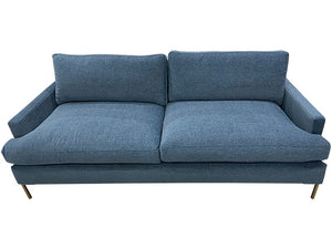86" Grady Blue Textured Upholstered Sofa