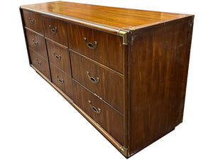 70" Unfinished 9 Drawer Vintage Dresser #08296