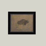 Buffalo in a Sandstorm Framed Antique Art