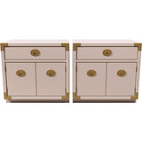 24" Unfinished 2 Door 1 Drawer Vintage 2 Side Table Set #08117