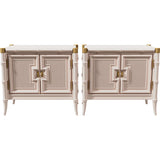 27.5" Unfinished 2 Door Vintage Bamboo Style Side Table Set of 2 #08833