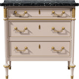 31.5" Unfinished 3 Drawer Vintage Marble Top Dresser #08758