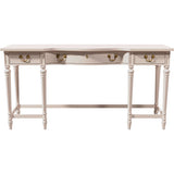 54" Unfinished 3 Drawer Thomasville Vintage Console Table #08785