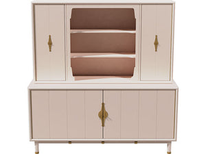 67" Unfinished 4 Door Vintage Hutch #08535