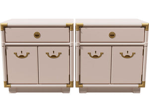 24.5" Unfinished 1 Drawer 2 Door Drexel Vintage Nightstand Set of 2 #08505