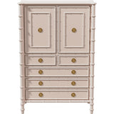 38" Unfinished 2 Door 5 Drawer Vintage Bamboo Style Hutch #08840