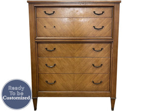 38" Unfinished 5 Drawer Century Vintage Tallboy #08255