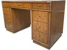 Load image into Gallery viewer, 51&quot; Finished in Black Stain 7 Drawer Drexel Vintage Desk #08214: At Our Munster Location
