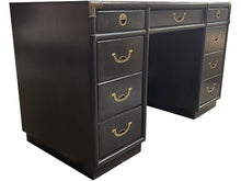 Load image into Gallery viewer, 51&quot; Finished in Black Stain 7 Drawer Drexel Vintage Desk #08214: At Our Munster Location

