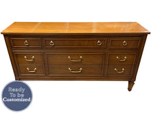 Load image into Gallery viewer, 63.5&quot; Unfinished 9 Drawer United Vintage Dresser #08527
