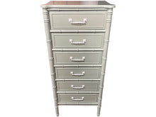 Load image into Gallery viewer, 24&quot; Unfinished 6 Drawer Vintage Bamboo Style Tallboy #08226
