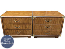 Load image into Gallery viewer, 26.5&quot; Unfinished 3 Drawer Drexel Vintage Nightstand Set of 2 #08227
