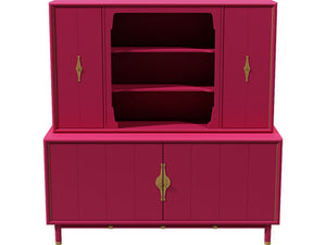 67" Unfinished 4 Door Vintage Hutch #08535