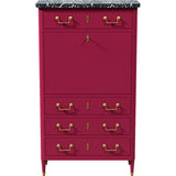 31.5" Unfinished 4 Drawer Vintage Marble Top Tallboy #08767