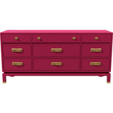 66" Unfinished 9 Drawer Vintage Dresser #08774