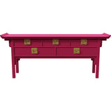 73" Unfinished 5 Drawer Century Vintage Console #08732