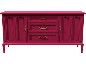 64" Unfinished 3 Drawer 2 Door White Fine Furniture Vintage Buffet #08201