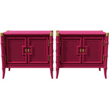 27.5" Unfinished 2 Door Vintage Bamboo Style Side Table Set of 2 #08833