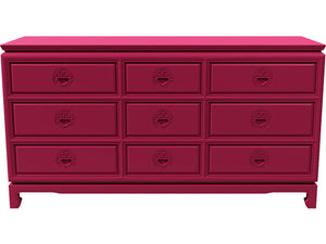 60" Unfinished 9 Drawer Vintage Dresser #08598