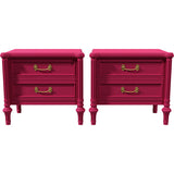 25.5" Unfinished 3 Drawer Vintage Side Table Set of 2 #08793