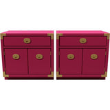 24" Unfinished 2 Door 1 Drawer Vintage 2 Side Table Set #08117