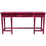 54" Unfinished 3 Drawer Thomasville Vintage Console Table #08785