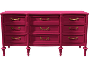 64" Unfinished 9 Drawer Vintage Dresser #08605
