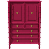 38" Unfinished 2 Door 5 Drawer Vintage Bamboo Style Hutch #08840