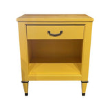 22" Finished 1 Drawer Cali Yellow Satin Century Vintage Single Nightstand #08260 : At Our Munster Location