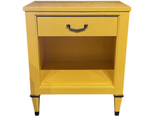 Load image into Gallery viewer, 22&quot; Finished 1 Drawer Cali Yellow Satin Century Vintage Single Nightstand #08260
