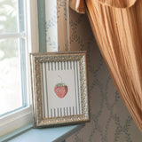 Strawberries on Stripes Framed Antique Art