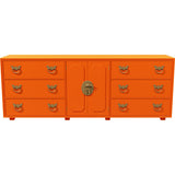 80" Unfinished 2 Door 6 Drawer Vintage Buffet #08815