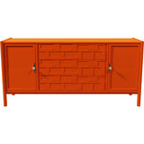 62" Unfinished 3 Drawer 2 Door Vintage Buffet #08769