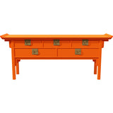 73" Unfinished 5 Drawer Century Vintage Console #08732