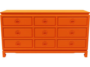 60" Unfinished 9 Drawer Vintage Dresser #08598