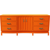 78" Unfinished 2 Door 6 Drawer Vintage Buffet #08819