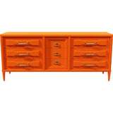72" Unfinished 9 Drawer Vintage Dresser #08541