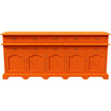 88" Unfinished 8 Drawer 5 Door Vintage Buffet #08644