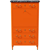 31.5" Unfinished 4 Drawer Vintage Marble Top Tallboy #08767