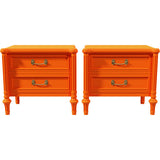 25.5" Unfinished 3 Drawer Vintage Side Table Set of 2 #08793