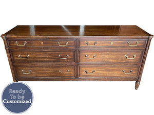 70" Unfinished 6 Drawer Kindel Vintage Dresser #08460