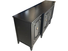 Load image into Gallery viewer, 76&quot; Finished Mate Black 4 Door Vintage Buffet #08412
