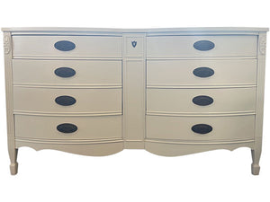 56" Finished White 8 Drawer Dixie Vintage Dresser #08370