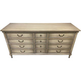 67.75" Unfinished 12 Drawer Vintage Dresser #08381