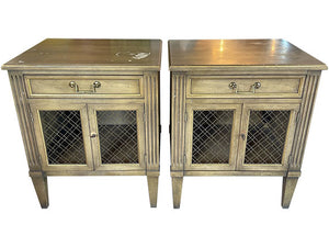 22" Unfinished 1 Drawer 2 Door Heritage Henredon Vintage Nightstand Set of 2 #08329