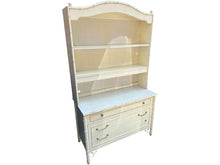 Load image into Gallery viewer, 44&quot; Unfinished 3 Drawer Century Vintage Bamboo Style Hutch #08287
