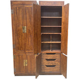 52" Unfinished 8 Door Vintage Henredon 2-Piece Hutch Set #08516
