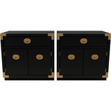24" Unfinished 2 Door 1 Drawer Vintage 2 Side Table Set #08117