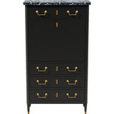 31.5" Unfinished 4 Drawer Vintage Marble Top Tallboy #08767