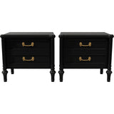 25.5" Unfinished 3 Drawer Vintage Side Table Set of 2 #08793